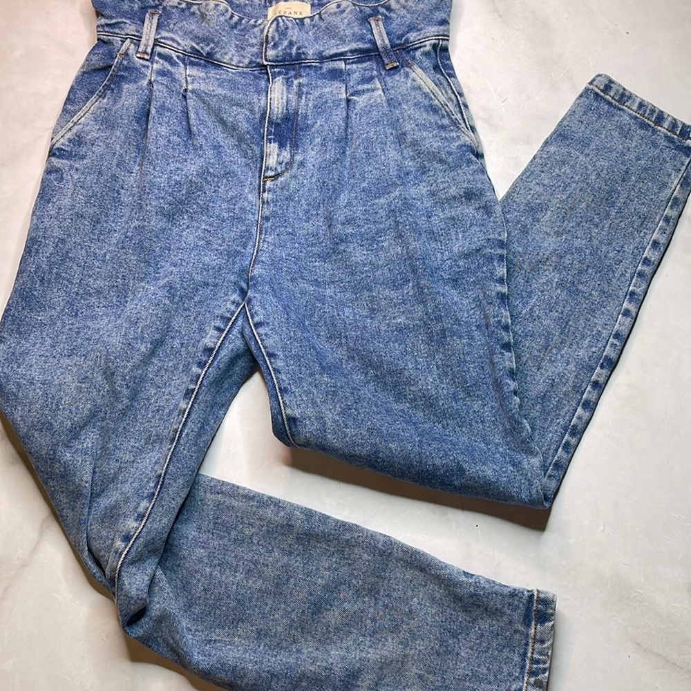 SÉZANE Austin Paper Bag Acid Wash Tapered Jeans
